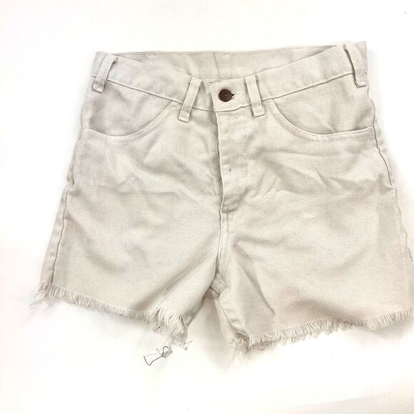vintage women's 1970's Levi's Sta-Prest big E white high waist cut offs 29 in - Picture 2 of 6